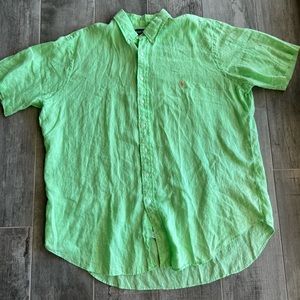 Ralph Lauren lime green polo 2XL (tall) with orange logo.